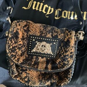 Juicy Couture Leopard Print Crossbody with Gold Crest